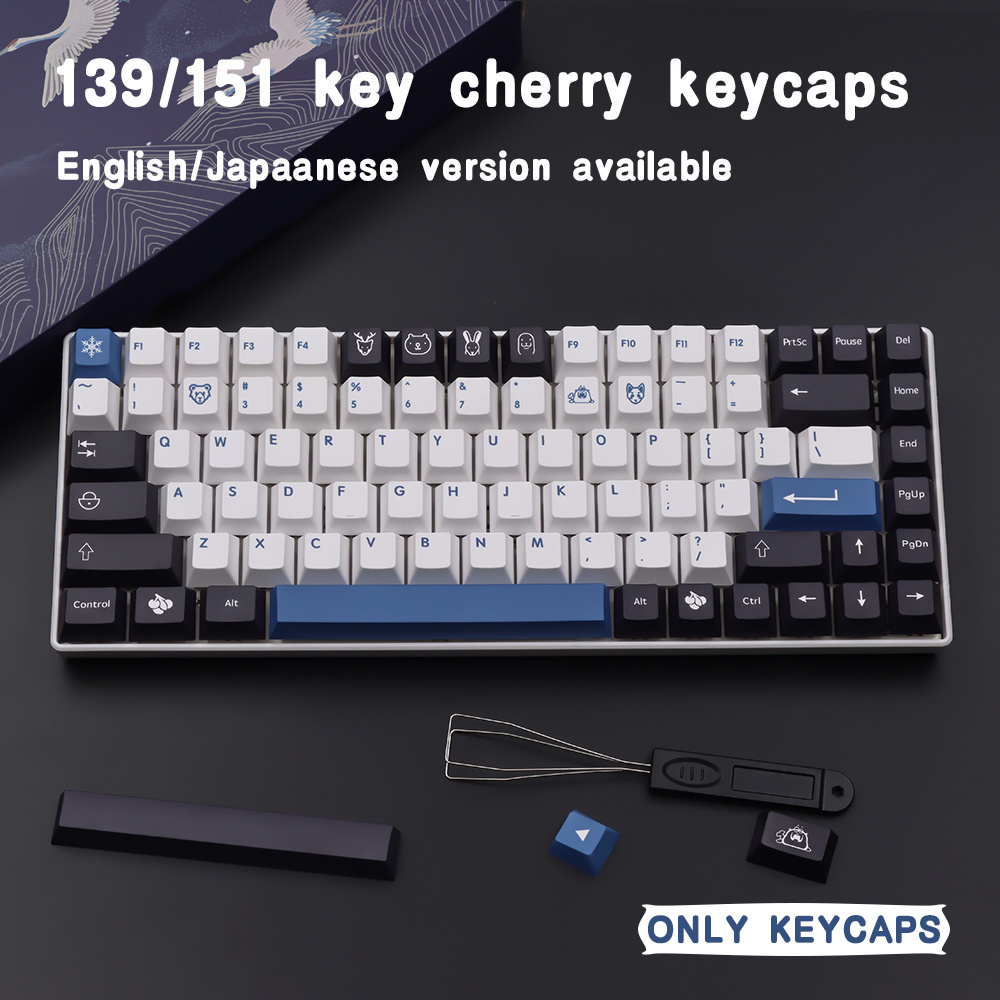 Blue Arctic keycaps Cherry Profile Dye Sub PBT Keycap For MX Switch Mechanical Keyboard keycap