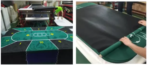 Customized Printing Casino Table Cloth Gambling 1.8m Rubber Poker Table Mat