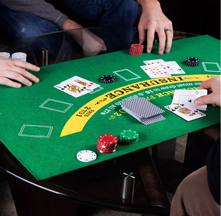 Customized Printing Casino Table Cloth Gambling 1.8m Rubber Poker Table Mat