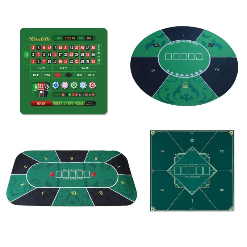 Modern Luxury Custom Round Oval Professional Casino Texas Hold 'Em Poker Table Cloth Poker Table Mat