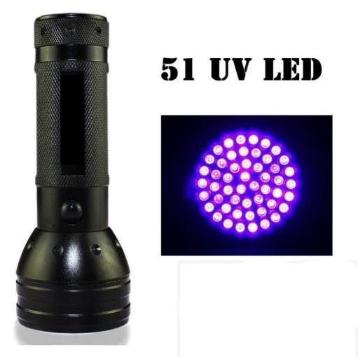 51LED purple flashlight UV germicidal lamp flashlight test fluorescent agent 395 band flashlight