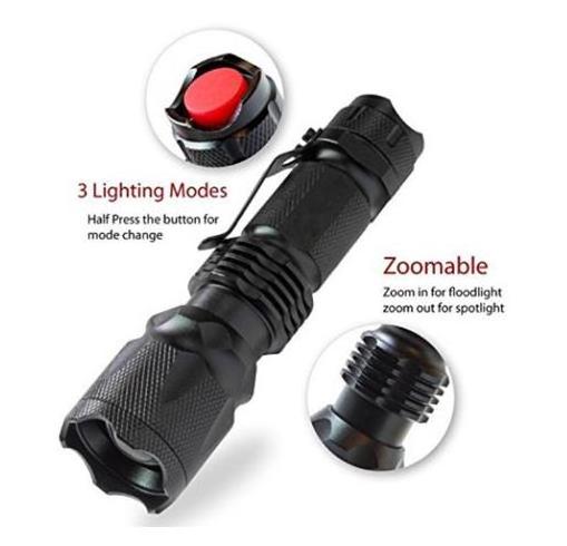 LED strong light rechargeable xml-q5 rechargeable mini pen buckle outdoor cycling camping portable flashlight