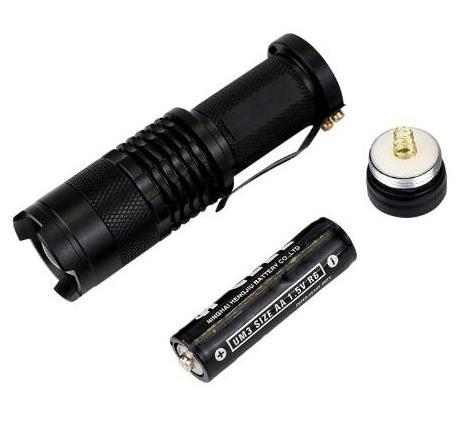 LED glare 3 gears retractable flashlight SK68 flashlight zoom mini glare flashlight