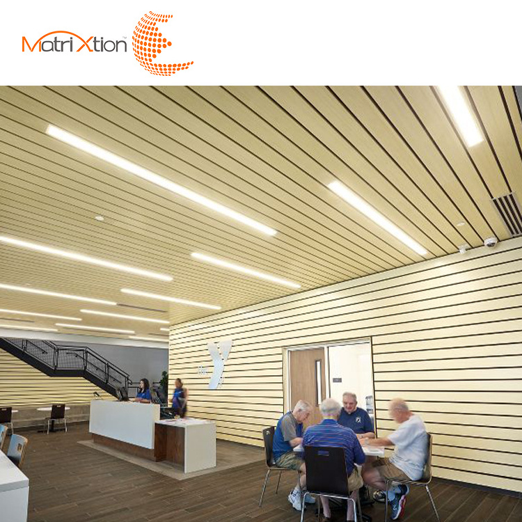 Martixtion Strip-G Modern High Aluminum Wood Panels Metal Tiles Suspended Drop Ceiling