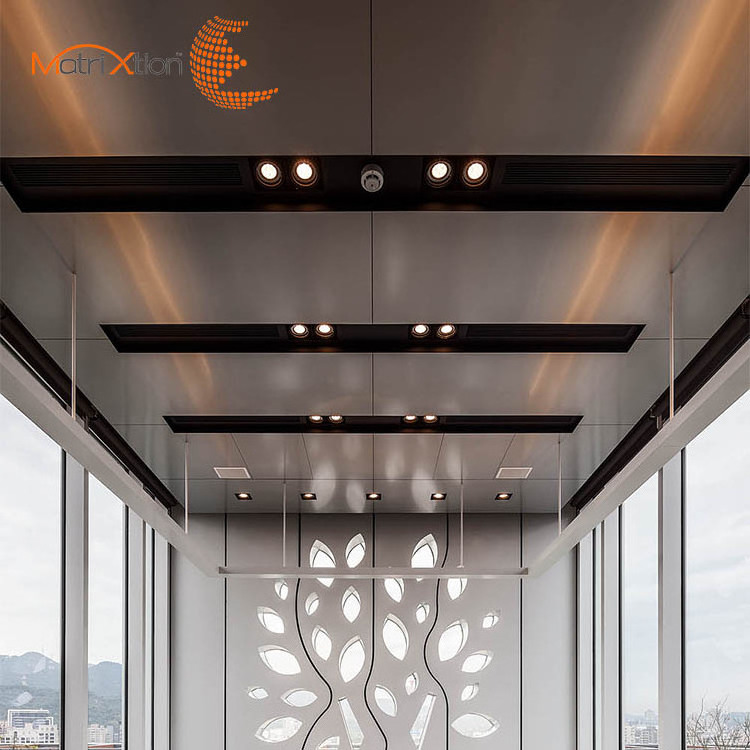 Modern Decorative Ceiling Panels Ic Press Matrixtion Rectangle Acoustical Metal Tiles Aluminum Building Aluminum Office 5 Years