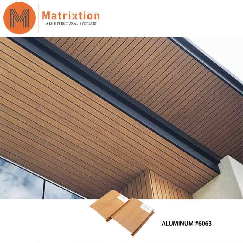 Aluminum Soffits Fascia that Look Like Wood External Outdoor Soffit Ceiling Panel