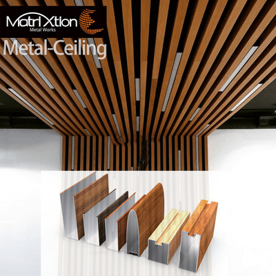 Cost Price Aluminum Linear Wood Baffle Ceilings System Metal Decorative Suspended Ceiling