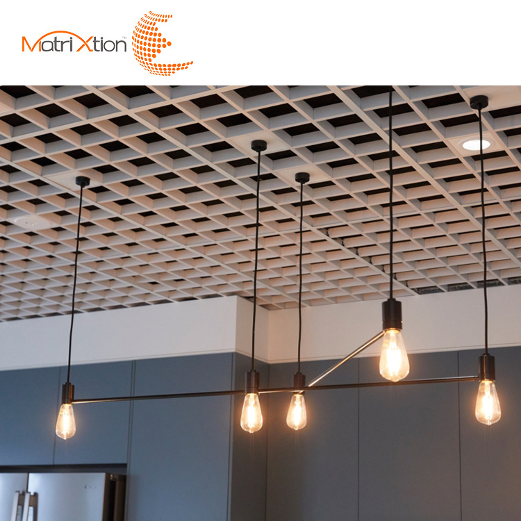 Matrixtion Open Sell Aluminum Metal Suspended Decorative Drop Tiles System Grid Ceiling