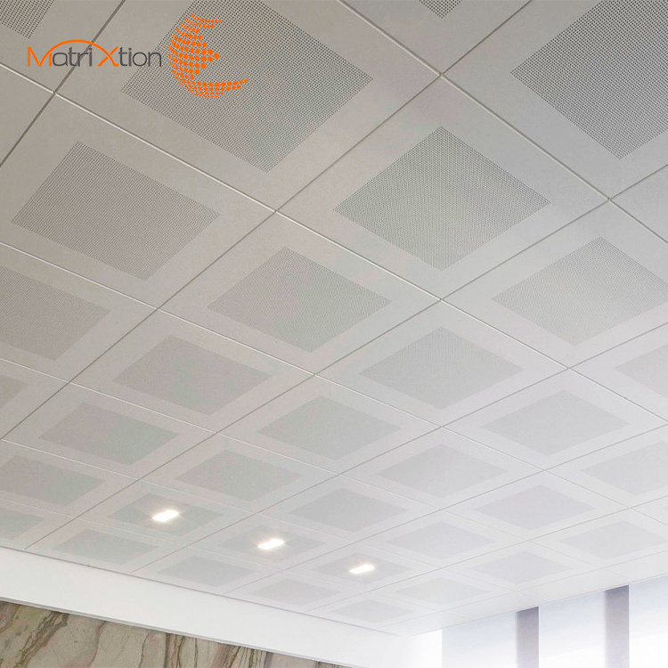 Ceiling Tile Interior Decoration Factory Direct Supply Aluminum Metal Waterproof Powder Coating Square Modern Fireproof 5 Years