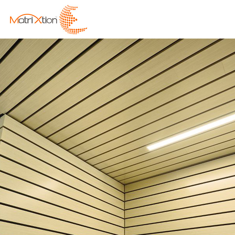 Martixtion Strip-G Modern High Aluminum Wood Panels Metal Tiles Suspended Drop Ceiling