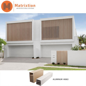 Wood grain aluminum battens Facade Building Exterior Wall Facade Cladding Panel