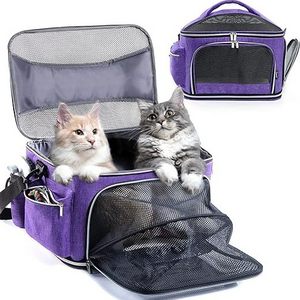 Large Cat Carrier Soft for 2 Cats Pet Carrier for Small Dogs Collapsible Cat Travel Transport Carrier Soft