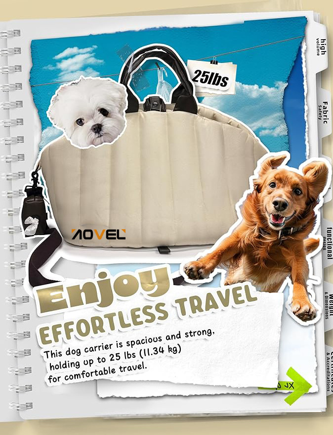 Dog Carriers for Small Dogs up to 25 Lbs Purse Soft-Sided Portable for Small Dog Carrier with Adjustable Strap