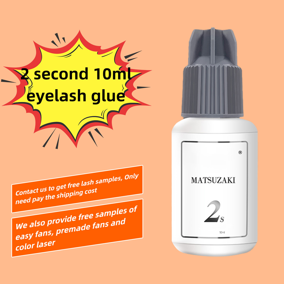 Low Humidity 2 Sec Eyelash Extension Glue quick drying 10ml Eye Lash Glue Private Label Waterproof Eyelash glue