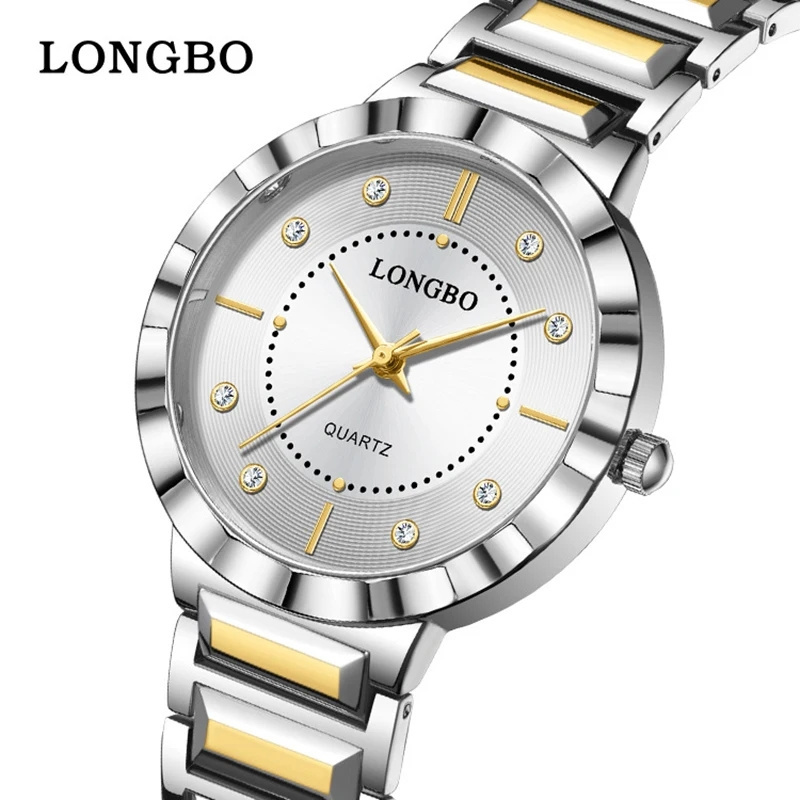 LongBo Diamonds Quartz Men's Women's Watches Unique Dial Couple Watches Stainless steel Strap Gifts for Man Woman New