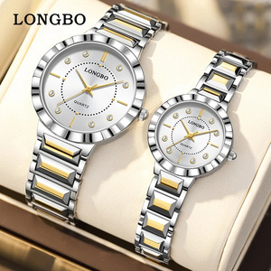 LongBo Diamonds Quartz Men's Women's Watches Unique Dial Couple Watches Stainless steel Strap Gifts for Man Woman New