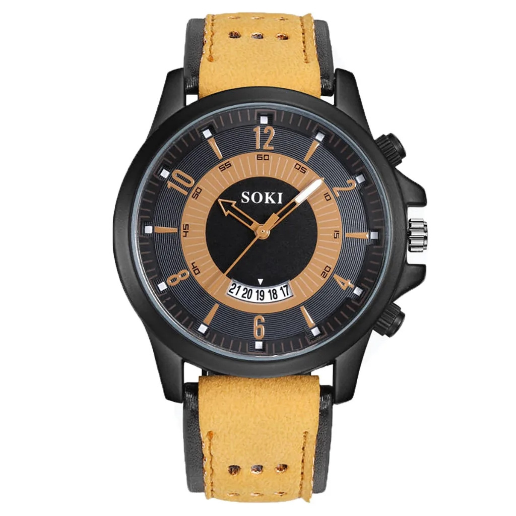 SOKI S014 Fashion Watches Men Casual Military Sport Men's Watch High Quality Quartz Wristwatch For Sports Daily Relogio