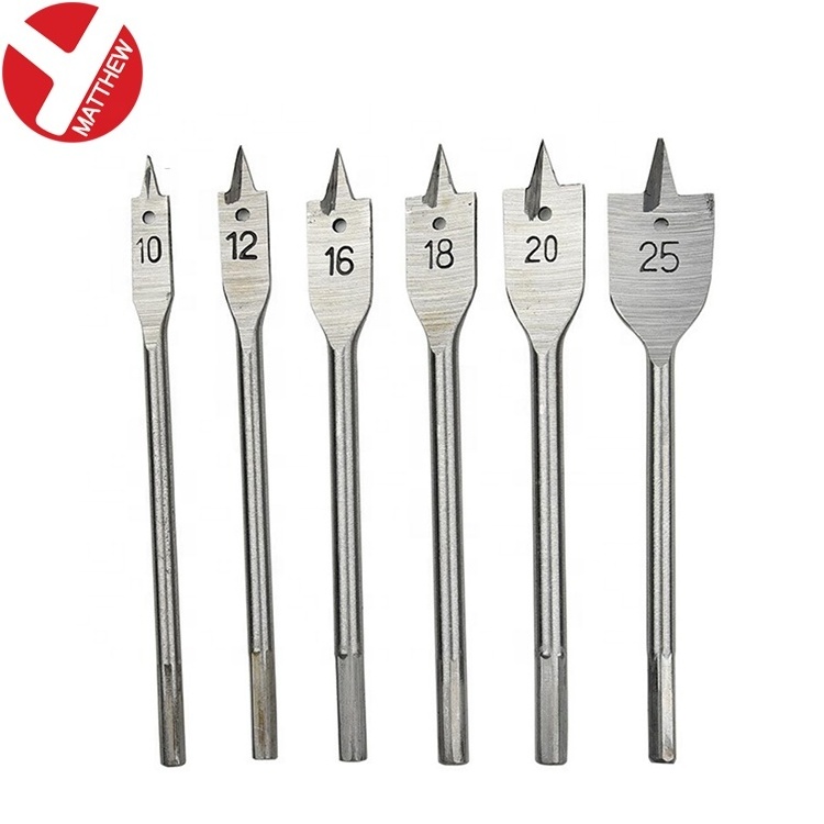 Hexagon Shank Flat Wood Boring Spade Drill Bits For Woodworking