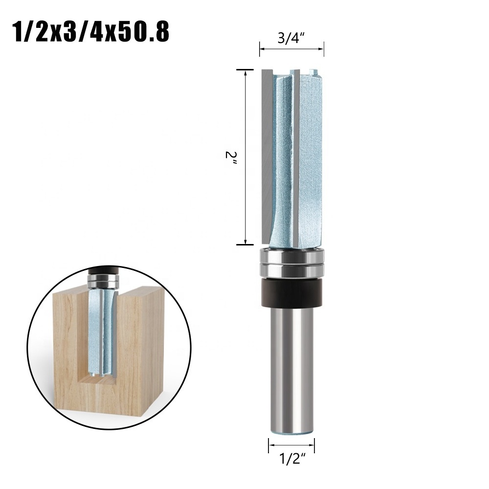 Straight Carbide tipped CNC Router bits for wood Router flattening bit 1/2 inch for Pro workers