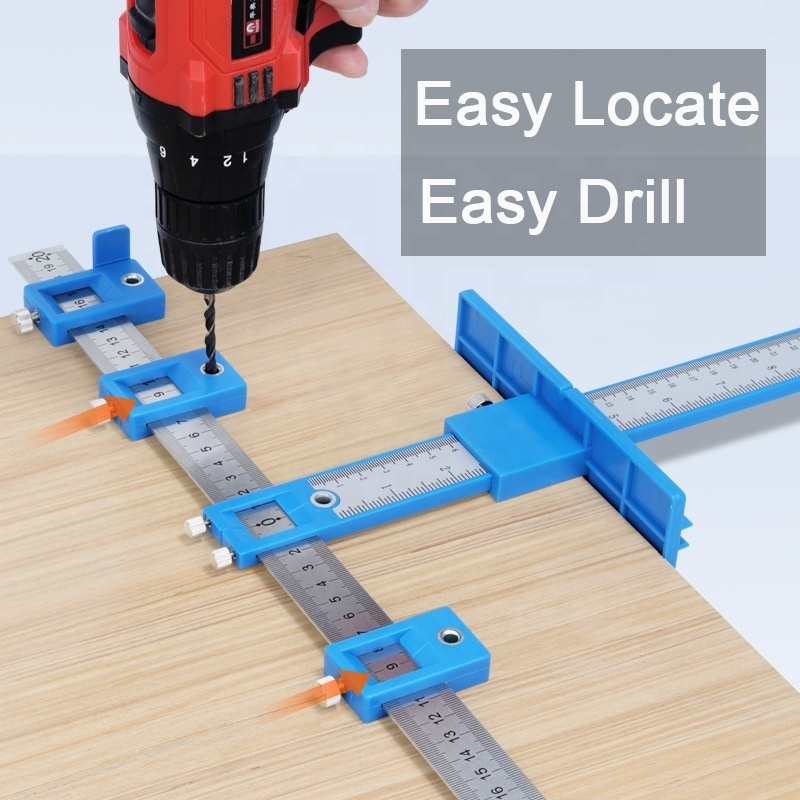 Cabinet Hardware Jig Tool Wood Dowelling Guide for Installation of Handles Knobs on Doors and Drawer