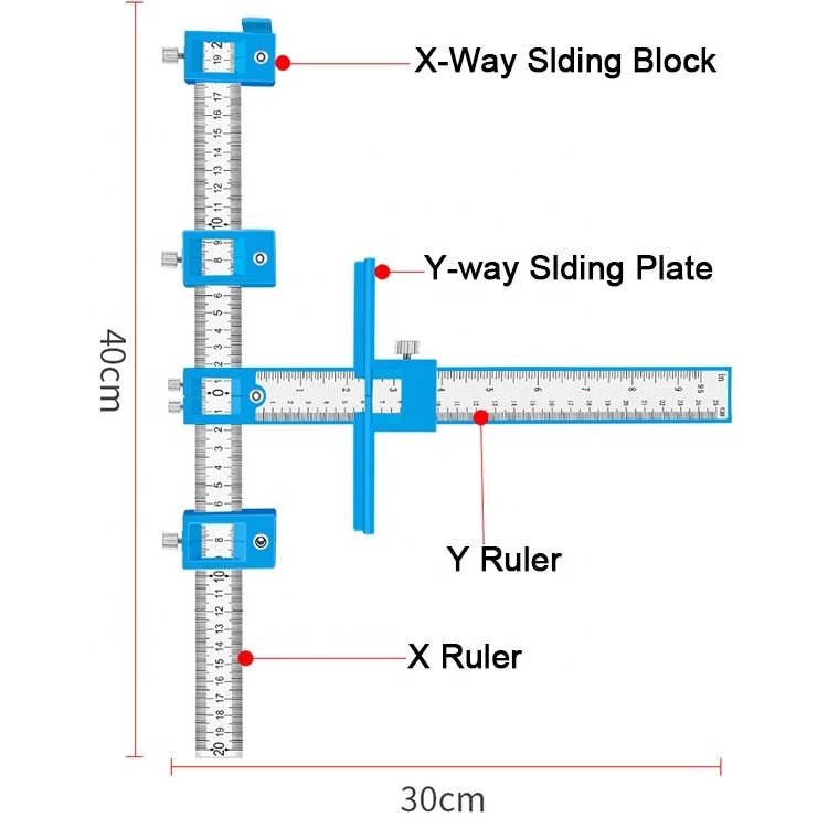 Cabinet Hardware Jig Tool Wood Dowelling Guide for Installation of Handles Knobs on Doors and Drawer