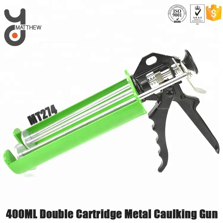 400ML Heavy Duty Double Cartridge Steel Caulking Gun Dual Component Applicator Panel Bond Gun