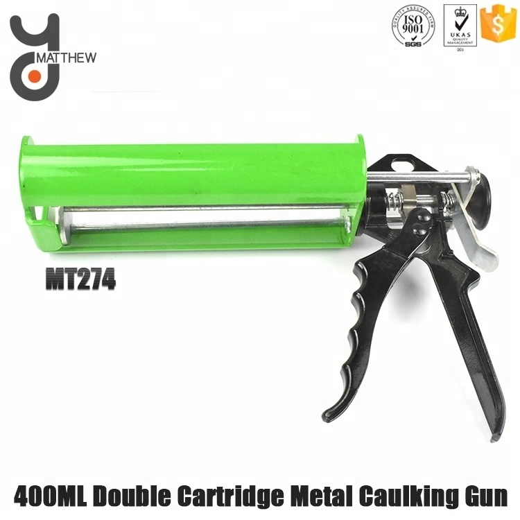 400ML Heavy Duty Double Cartridge Steel Caulking Gun Dual Component Applicator Panel Bond Gun