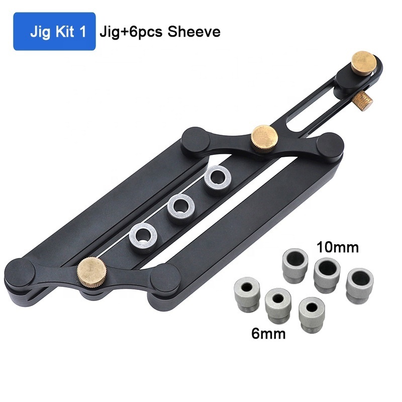 Self Centering Doweling Jig Punch Locator Dowel Jig Kit 6 10mm Drill Guide Sleeve Tool for Woodworking Joinery