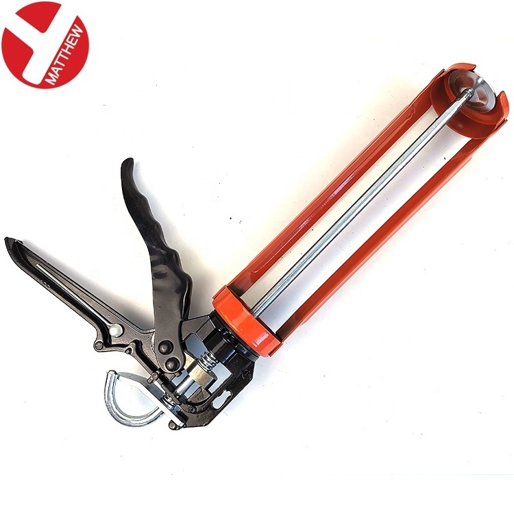 Rotary Caulking Glue Gun Heavy Duty Manual Metal 11'' OEM Construction Suppliers Pneumatic and Manual Gun for Sealants 620g 26:1