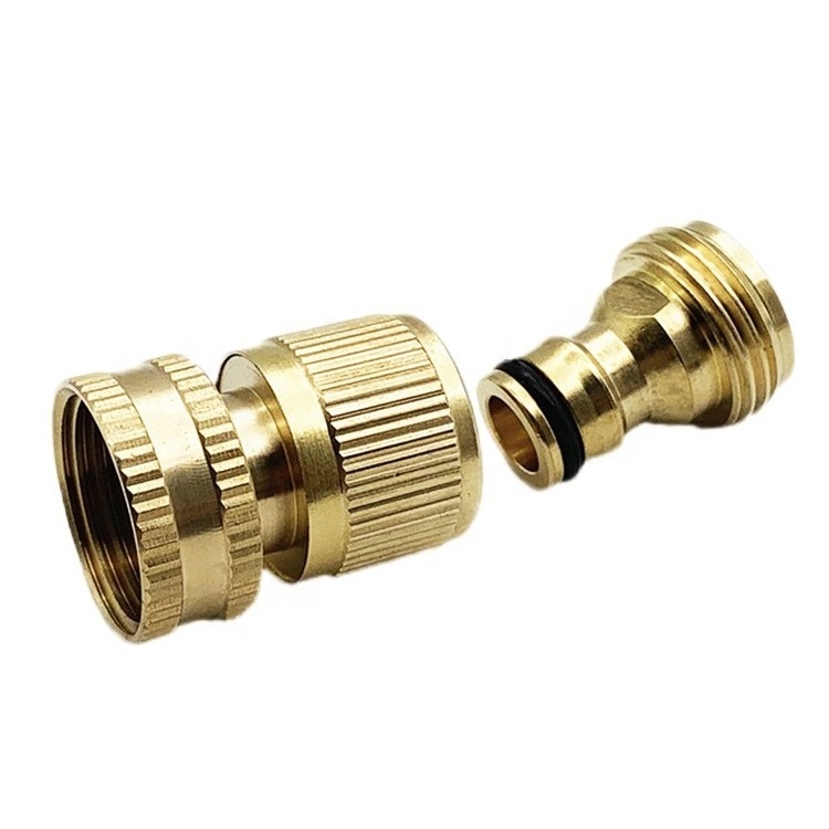 Solid Brass Garden Hose Quick Connector Quick Disconnect Water Hose Fittings for Garden Hose