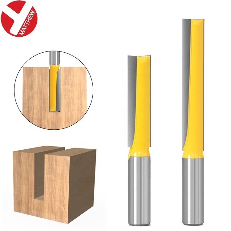 Double Flute Extra Long Straight Router Bit Tungsten Carbide Trimming Cutter for Woodworking Groove Chisel Bits