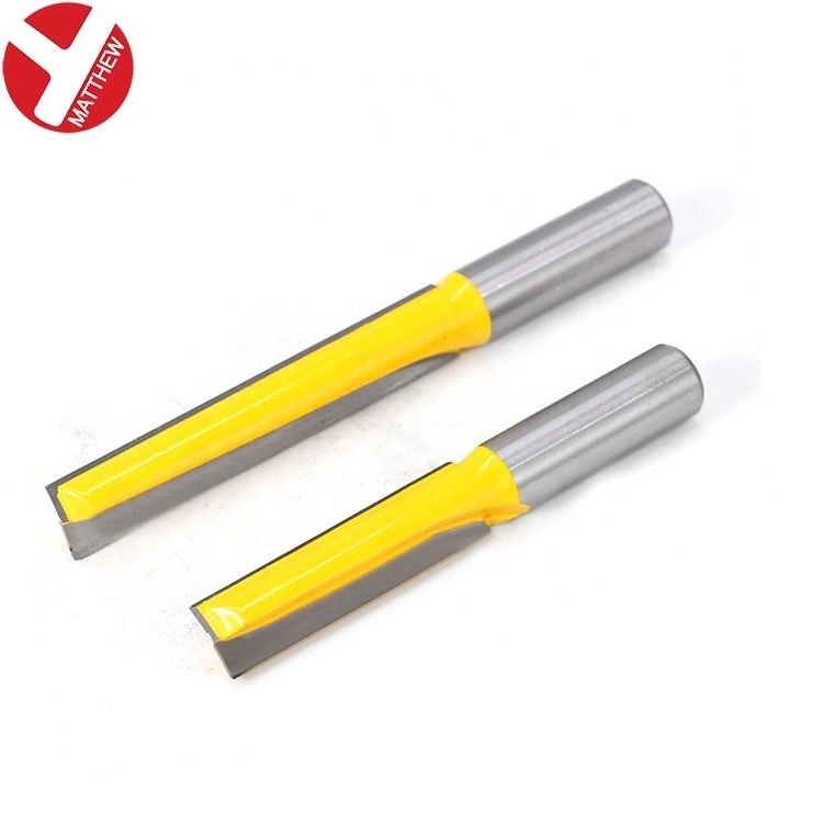 Double Flute Extra Long Straight Router Bit Tungsten Carbide Trimming Cutter for Woodworking Groove Chisel Bits