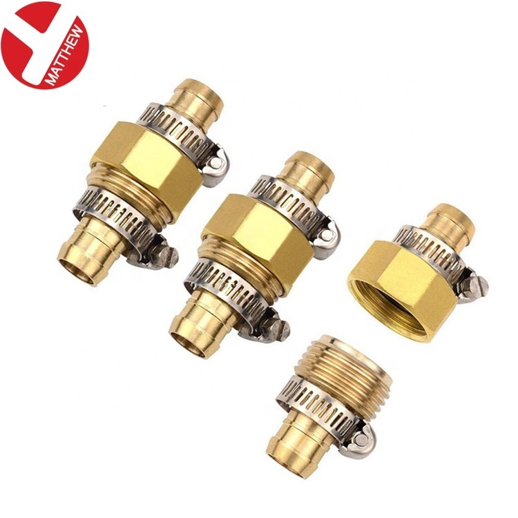 Hose Repair Connectors Aluminum Garden Hose Repair Kit Female and Male Hose Connectors & Fitting with Stainless Steel Clamp