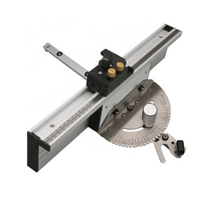 Aluminum Miter Fence Universal Table Saw Miter Gauge Assembly with 27 Angle Stops and a Repetitive Cut Flip Stop