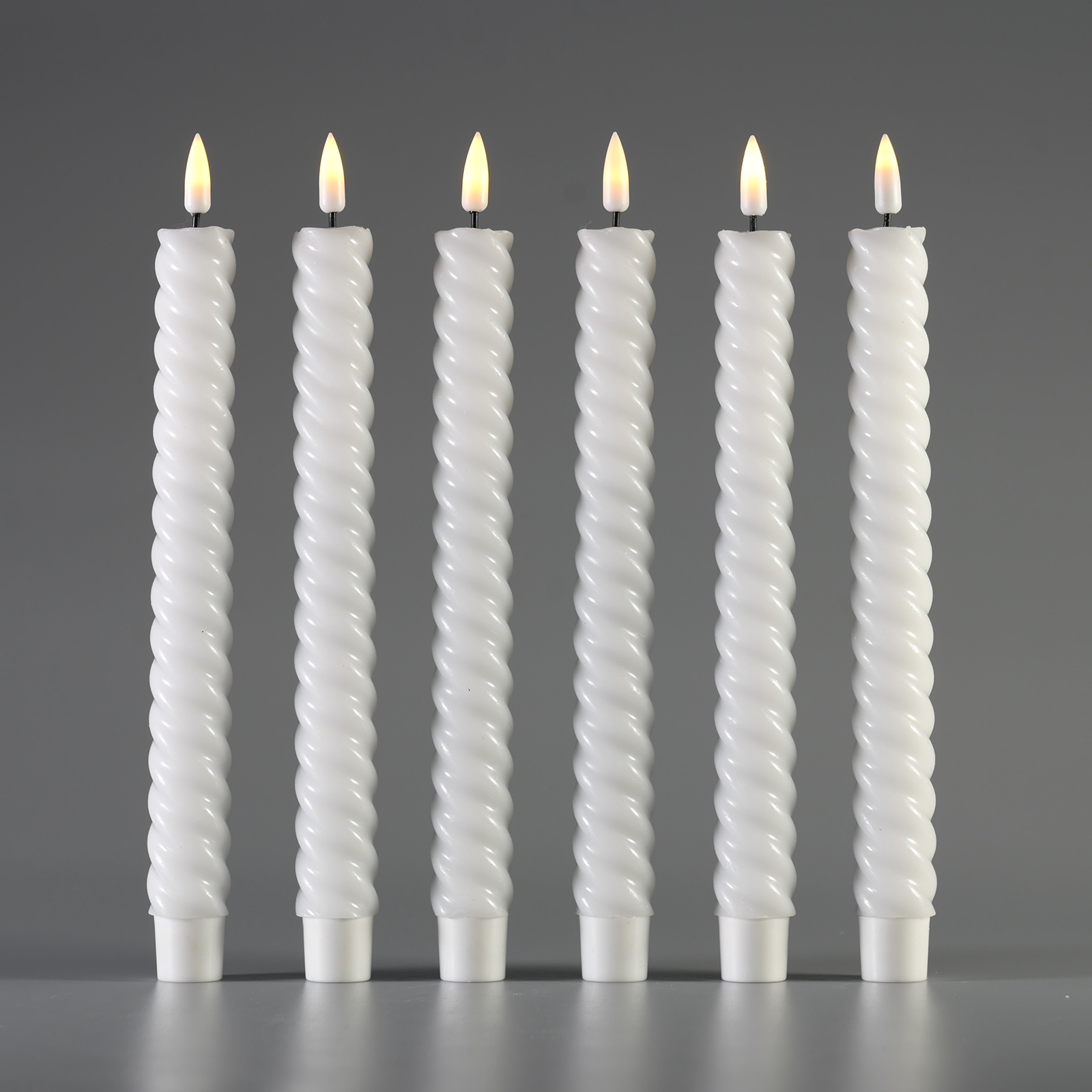 Matti's 3d real flame battery operated  Paraffin Wax 10 key spiral Led flameless Taper Candle