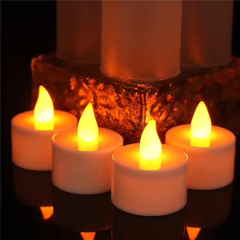 Yellow Flickering LED Tea Light Rechargeable Candle Light For Party Decoration