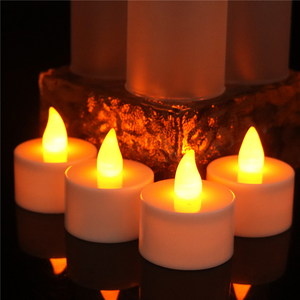 Yellow Flickering LED Tea Light Rechargeable Candle Light For Party Decoration