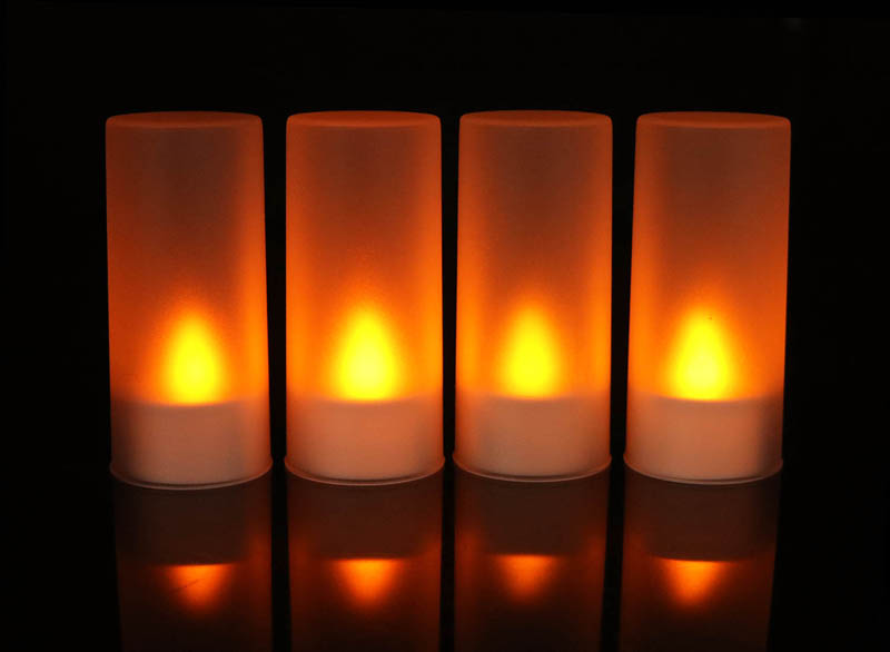 Yellow Flickering LED Tea Light Rechargeable Candle Light For Party Decoration