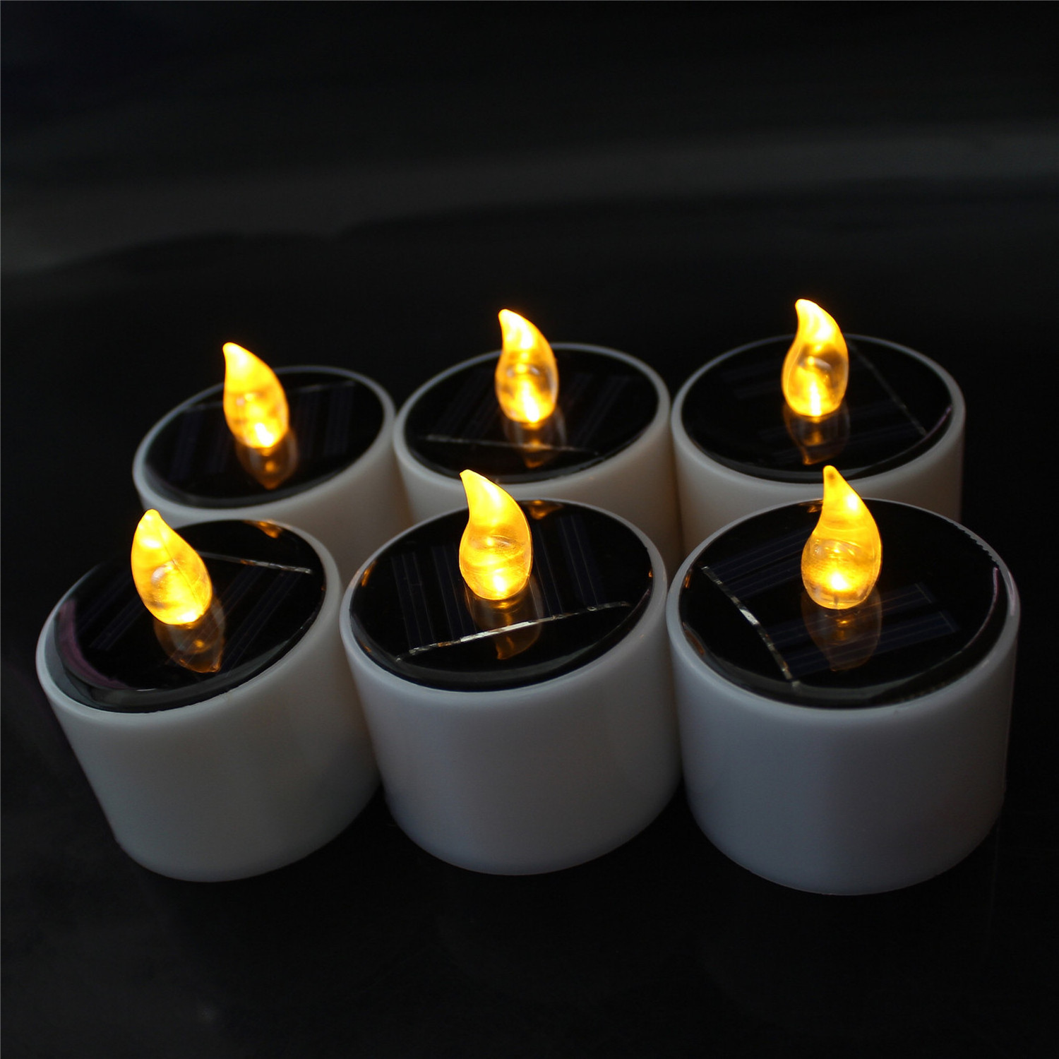 Flickering Flameless  Solar Powered  Rechargeable Votive Led Candle