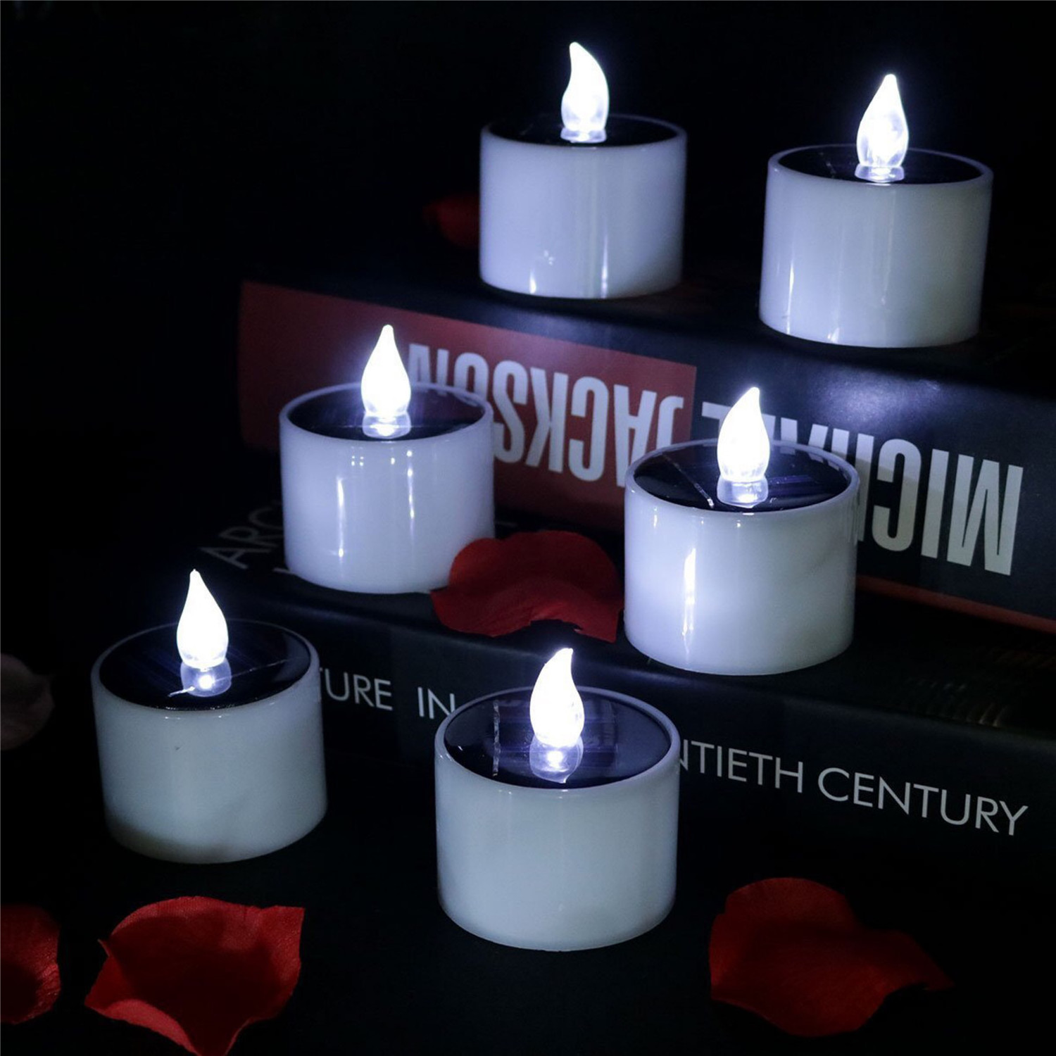 Flickering Flameless  Solar Powered  Rechargeable Votive Led Candle