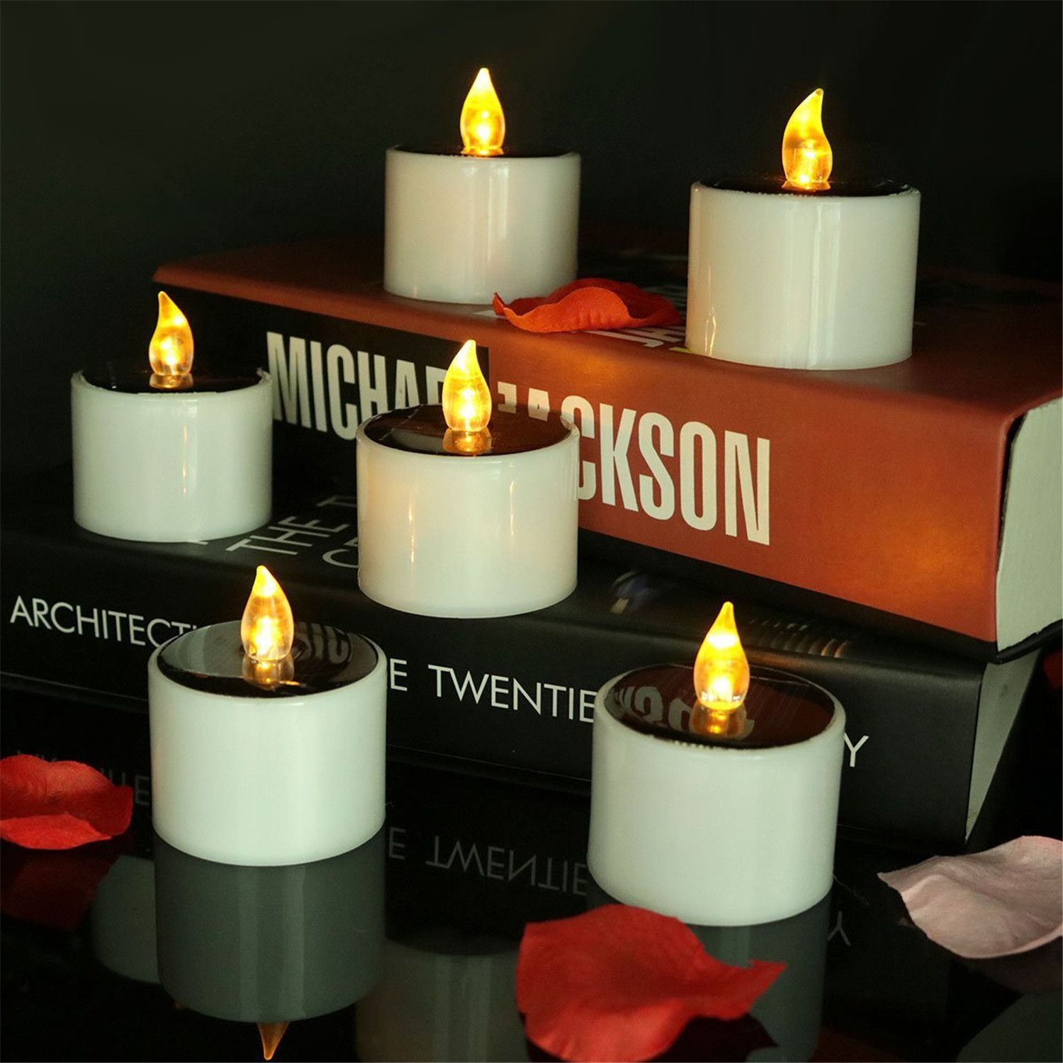 Flickering Flameless  Solar Powered  Rechargeable Votive Led Candle