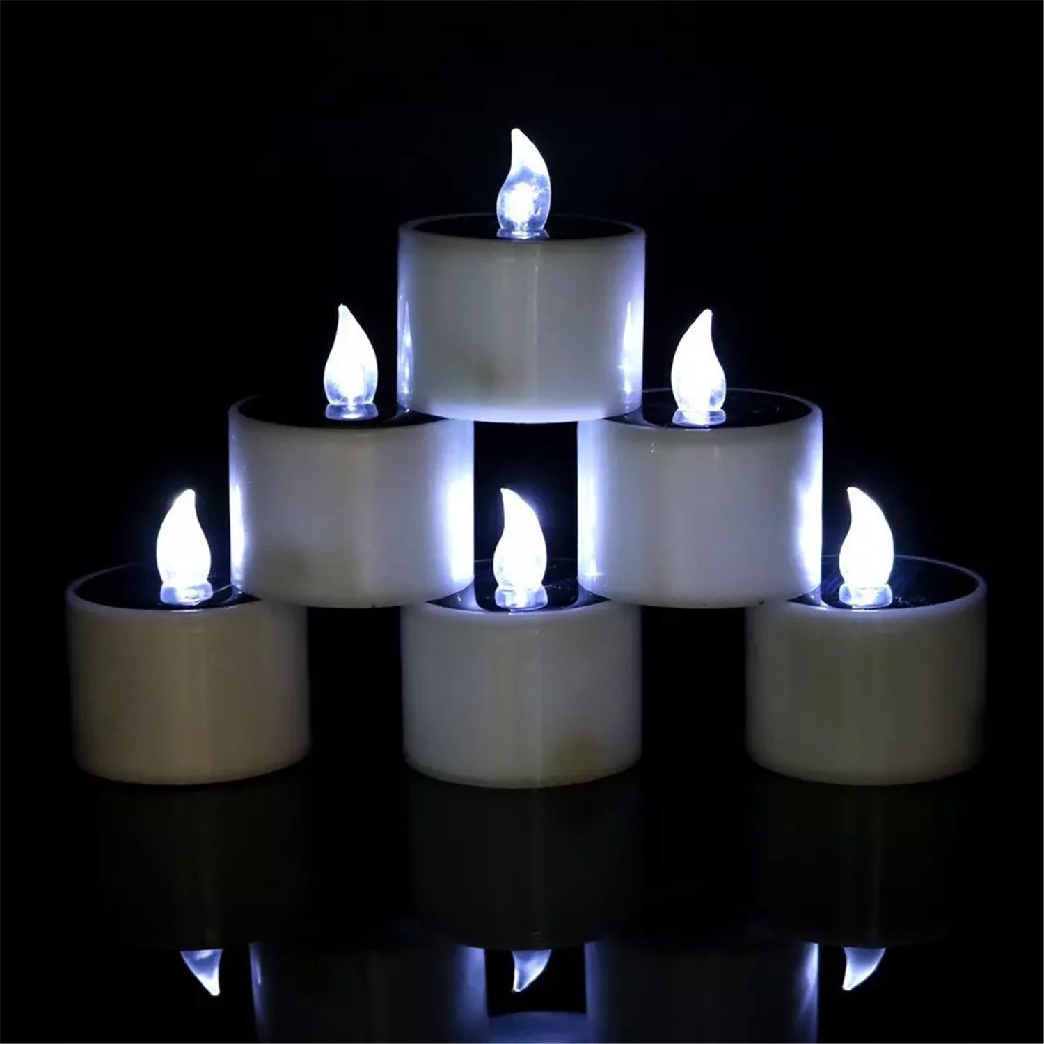 Flickering Flameless  Solar Powered  Rechargeable Votive Led Candle