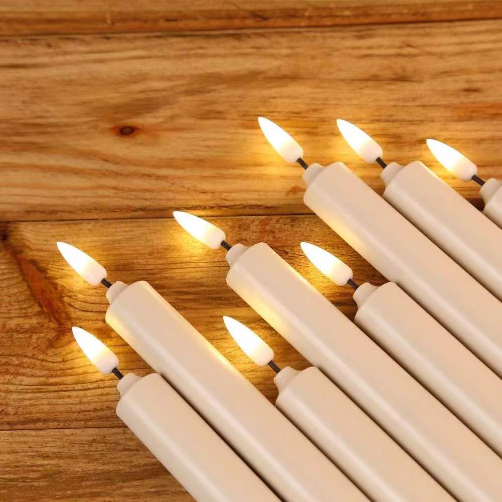 Set of 6 home decoration 10-key remote control 3d flame led taper candle