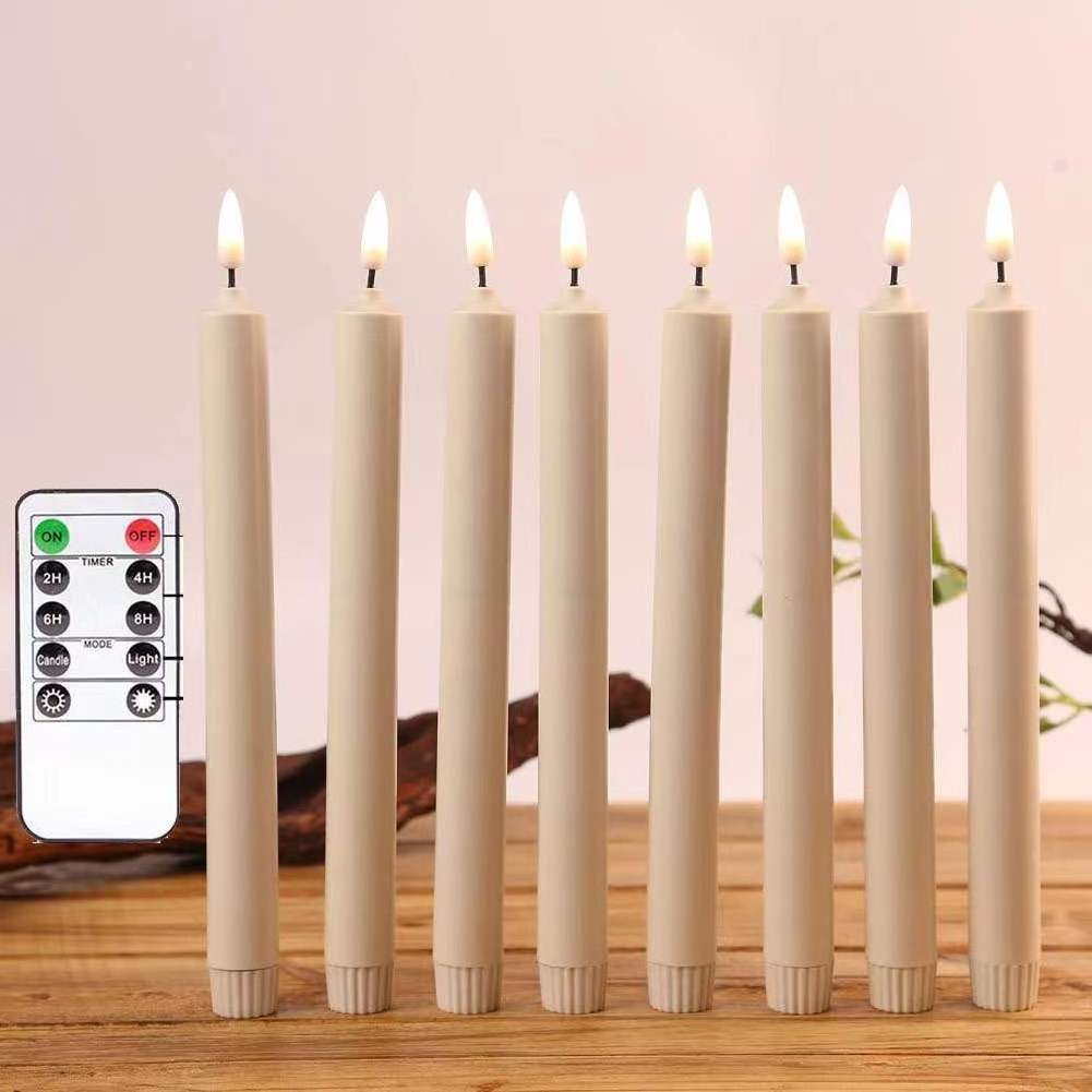 Set of 6 home decoration 10-key remote control 3d flame led taper candle