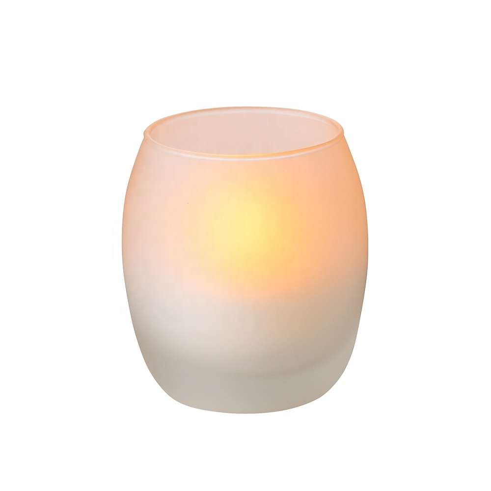 Matti's Real flame ivory paraffin wax glass battery operated home decoration led blow sensor candles