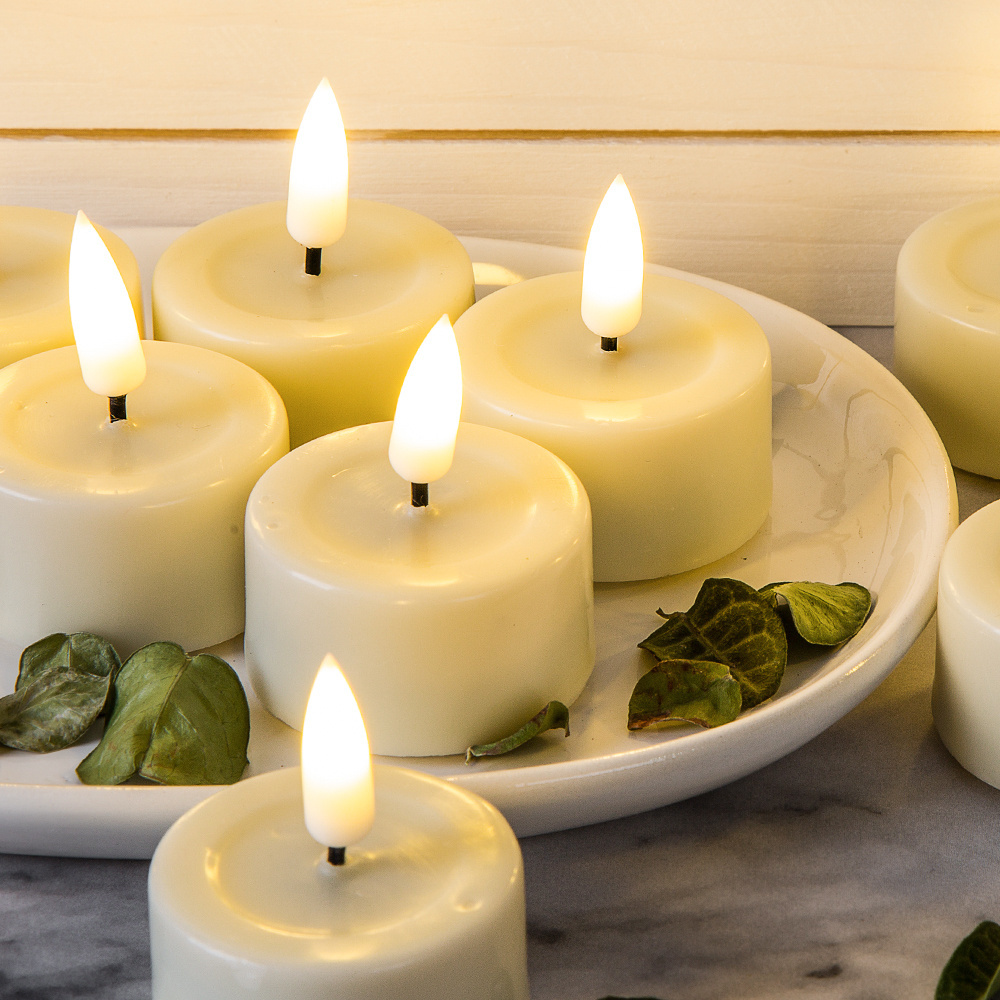 Matti's Set of 10 battery operated 5 hours timer flameless LED tealight candles