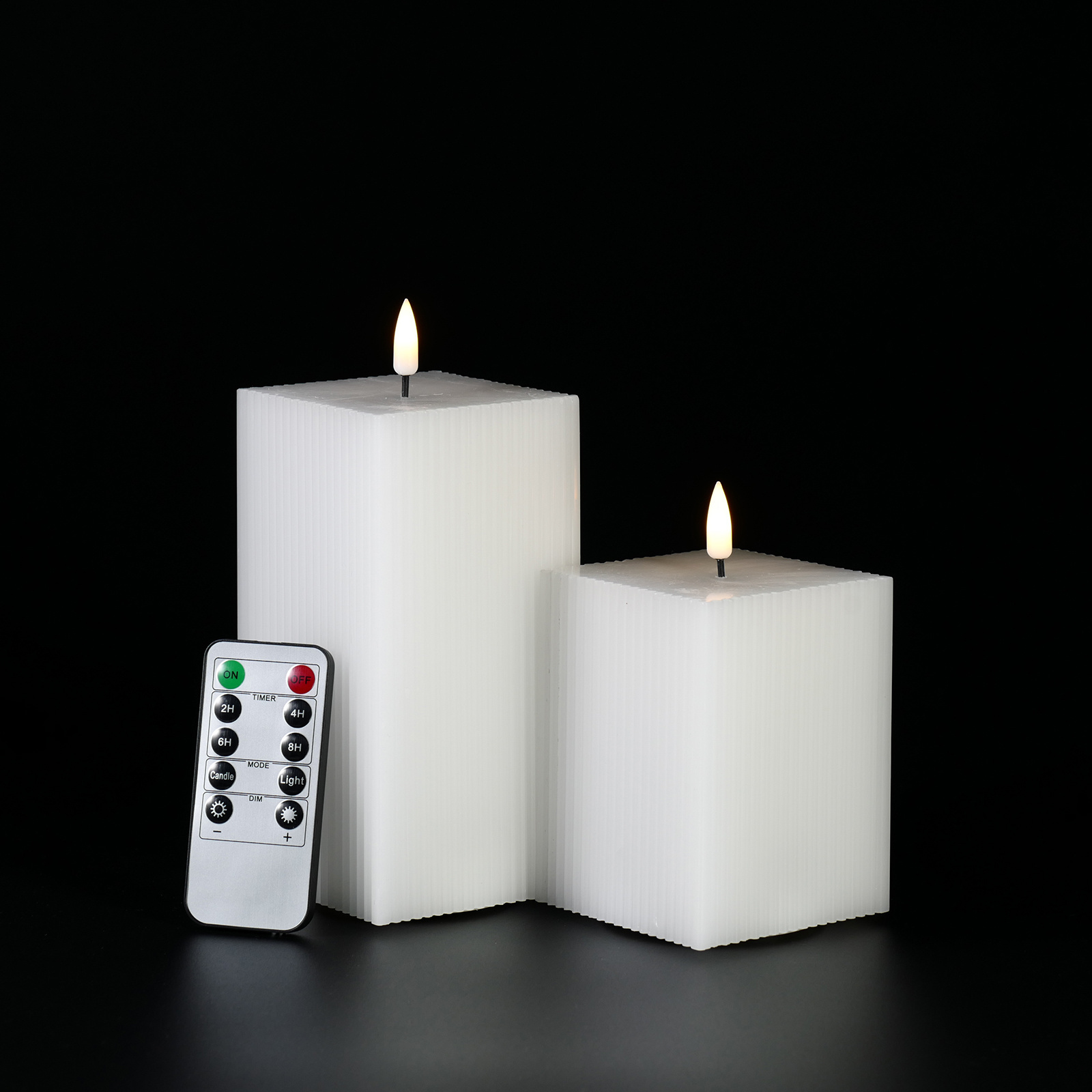 Matti's 3d real flame battery operated Vertical stripe led electric small candle