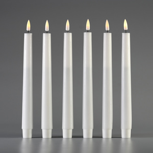 Matti's Christmas Home Decoration Paraffin Wax 3D real flame Led Taper Candles