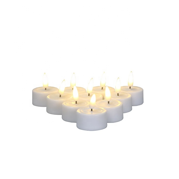 Matti's set of 10 3d real flame D4.1H5 ivory battery operated home decoration led tea light