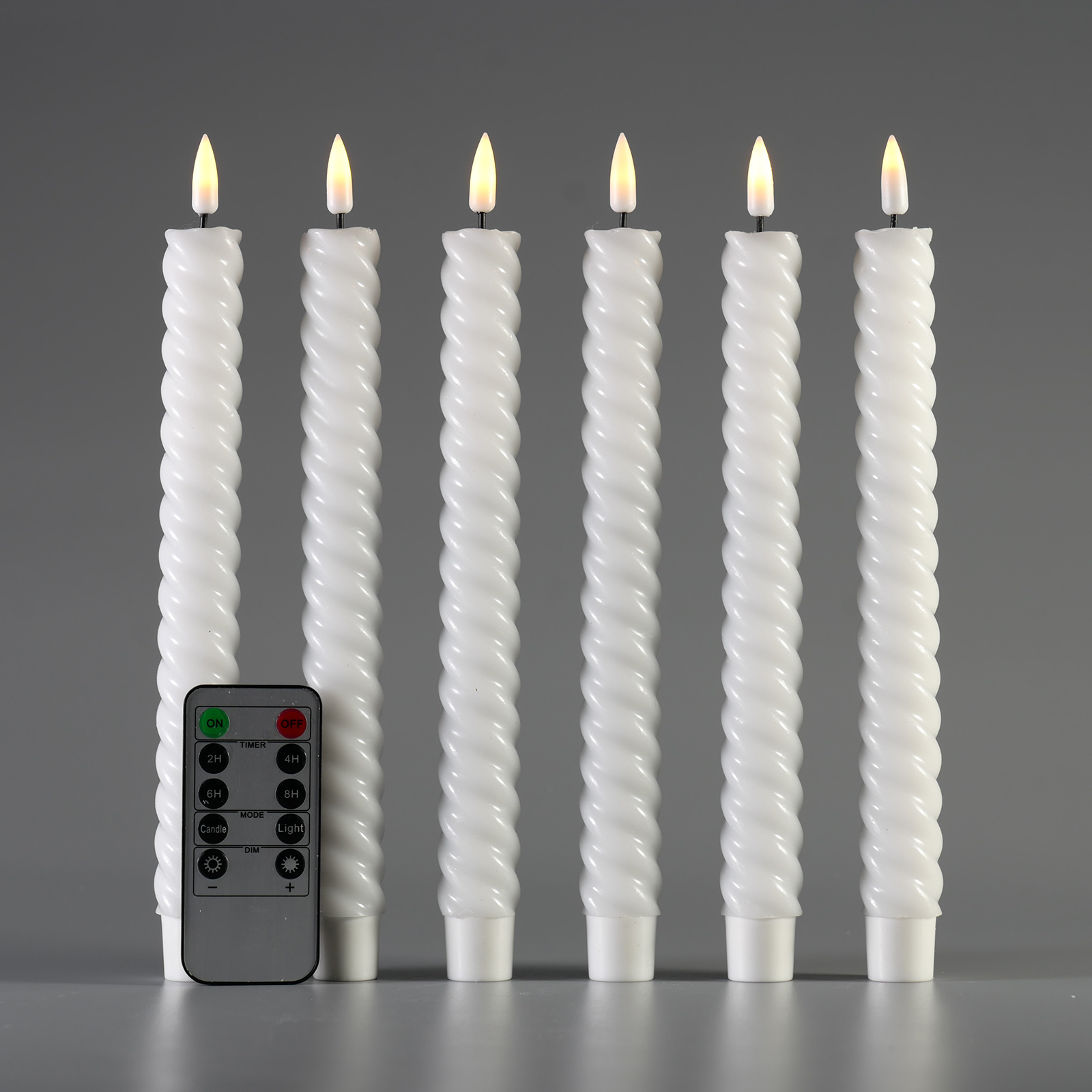 Matti's 3d real flame battery operated  Paraffin Wax 10 key spiral Led flameless Taper Candle